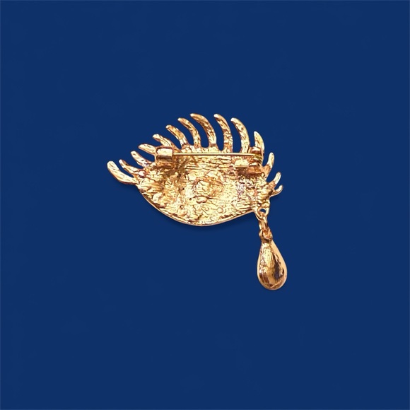 Blue Eye with Clear Tear Drop Brooch - Picture 2 of 2